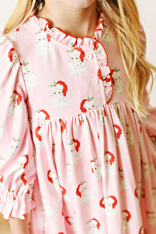 Swoon Kids Santa Baby Pink Butterknit Play Dress Style FW2581