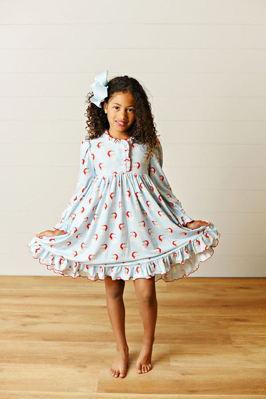 Swoon Kids Santa Baby Blue Butterknit Play Dress