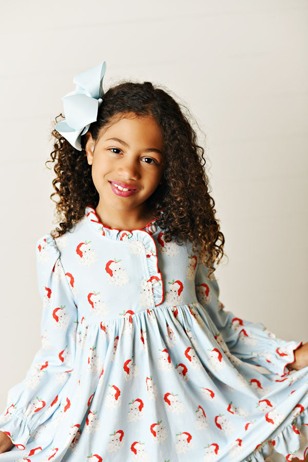 Swoon Kids Santa Baby Blue Butterknit Play Dress