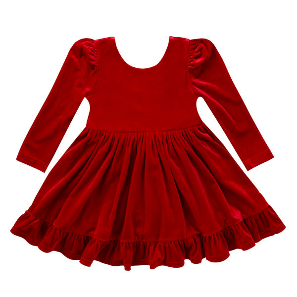 Swoon Baby Crushed Red Velvet Dress