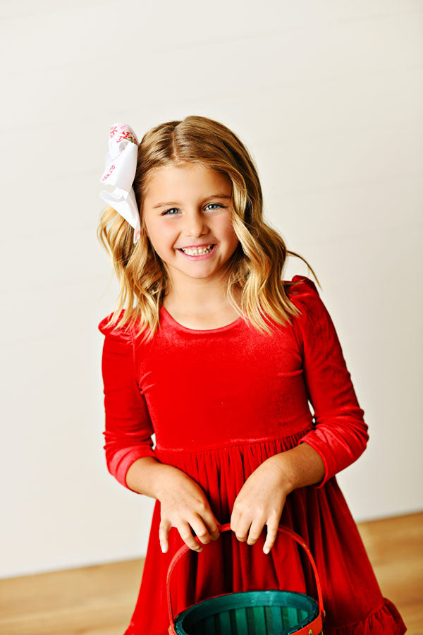 Swoon Baby Crushed Red Velvet Dress