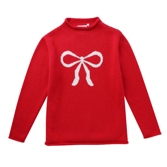 Swoon Kids White Bow Sweater Style FW2596