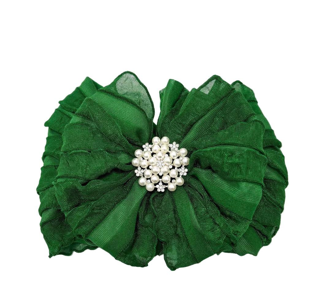 In Awe Couture Pearl Ruffled Headband