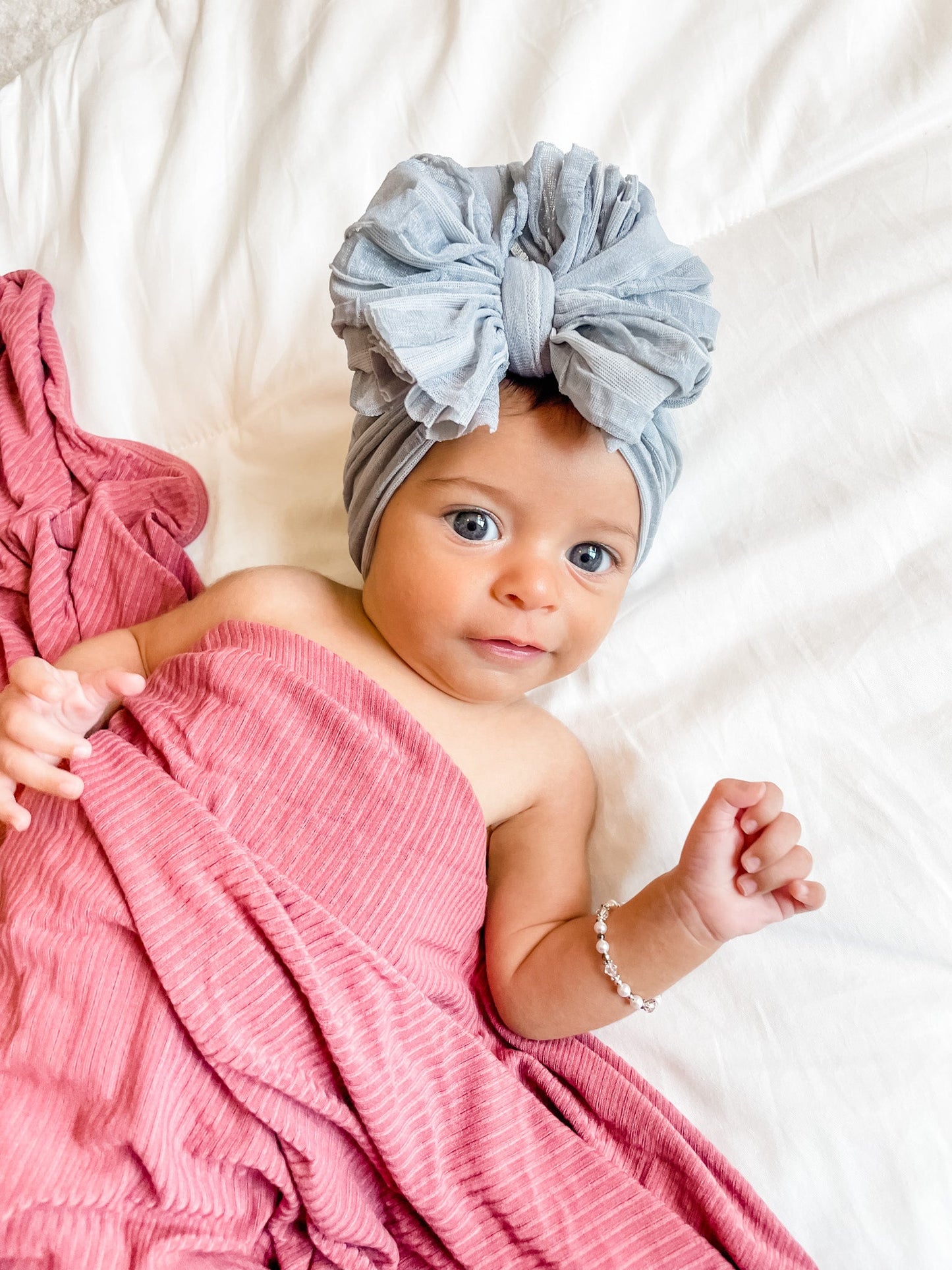 In Awe Couture Ruffled Headband - Sterling