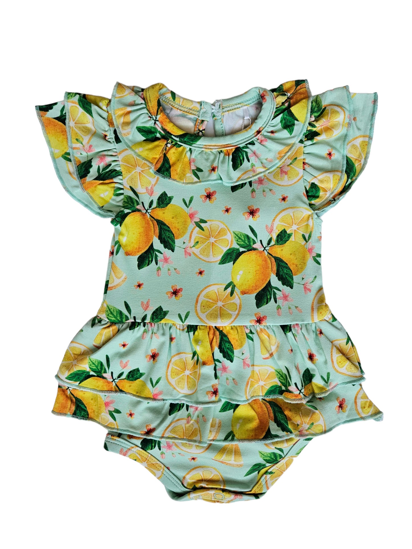 Rockin Royalty Baby Lemon Twist Flutter Onesie