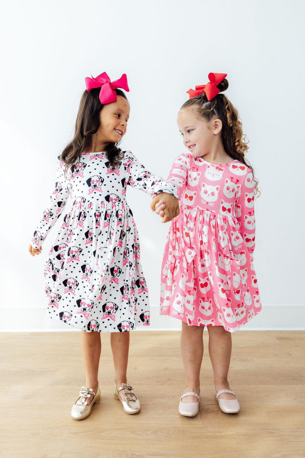 Mila and Rose Love You Spots L/S Pocket Twirl Dress