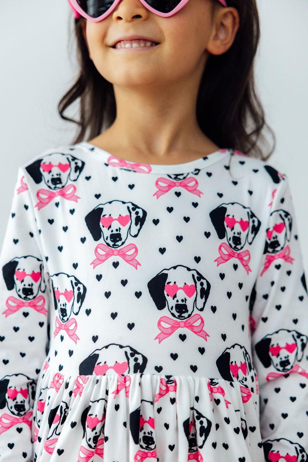 Mila and Rose Love You Spots L/S Pocket Twirl Dress