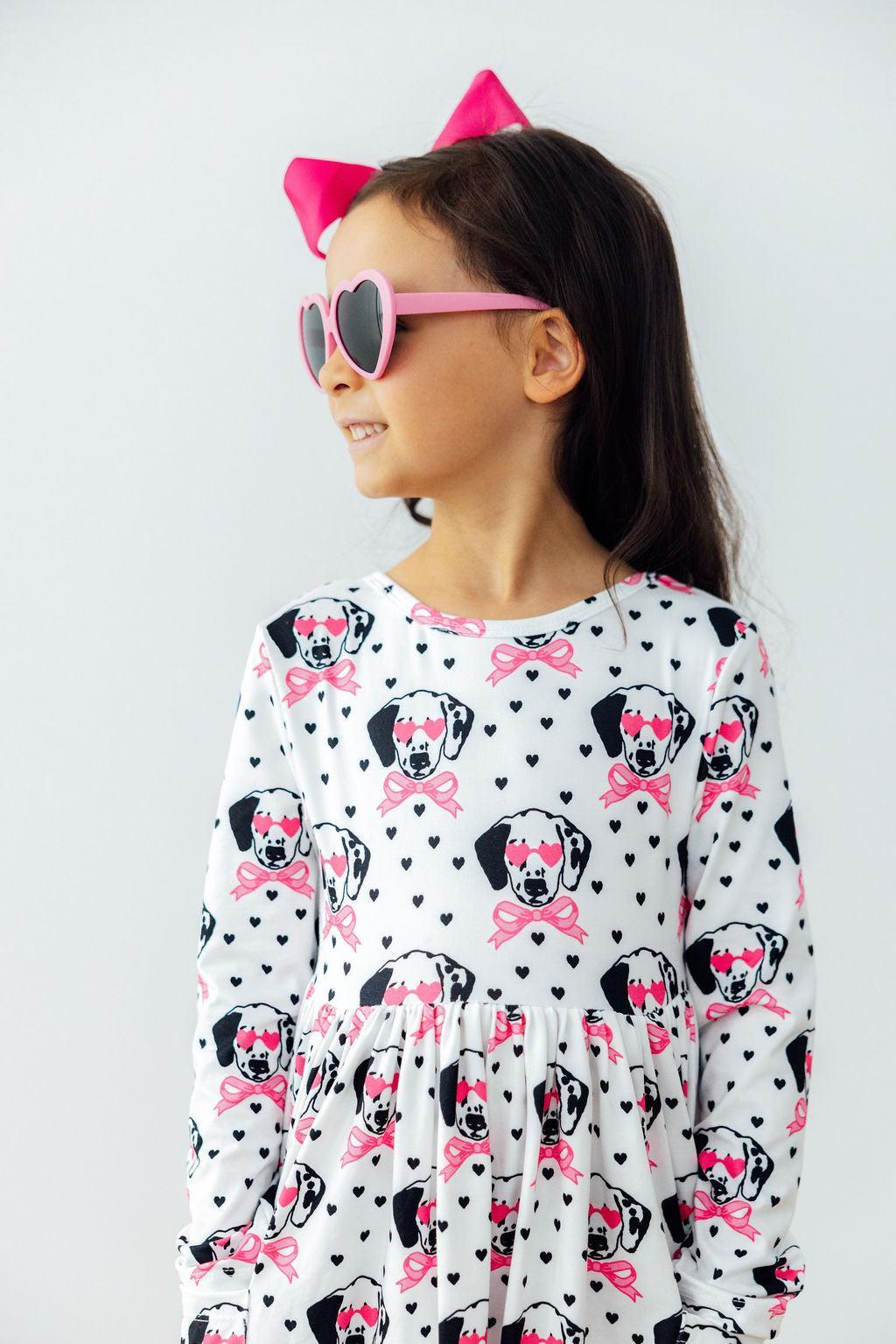 Mila and Rose Love You Spots L/S Pocket Twirl Dress