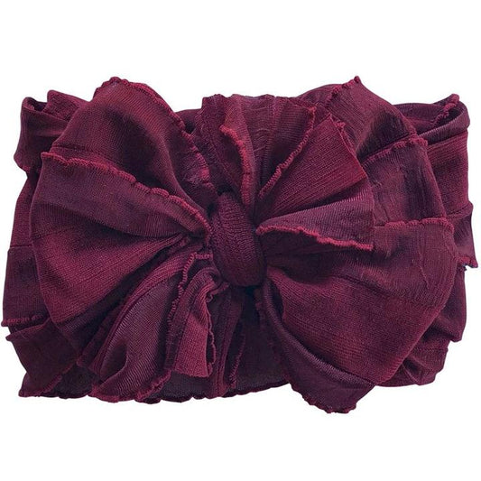 In Awe Couture Maroon Ruffled Headband