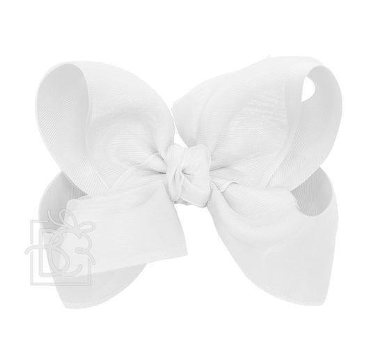 Beyond Creations 5.5" Organza Layered Double Knot Bow on Clip - White