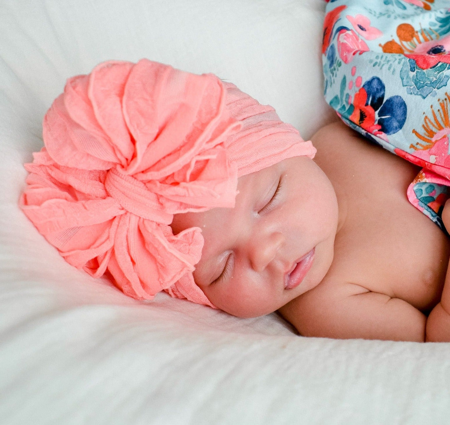 In Awe Couture Ruffled Headband -  Pink Grapefruit