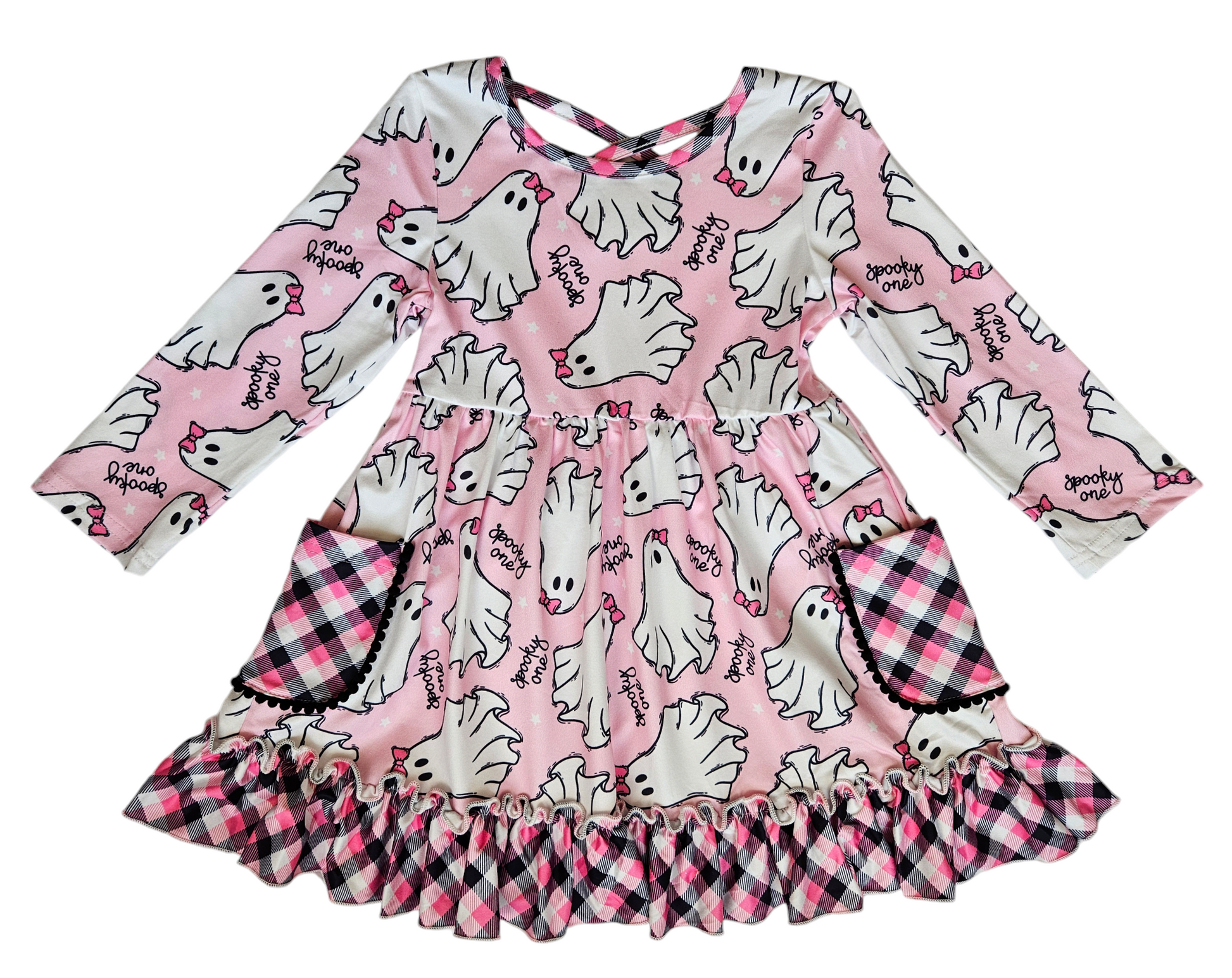 Spooky One Halloween Pink Twirl Dress with Pockets