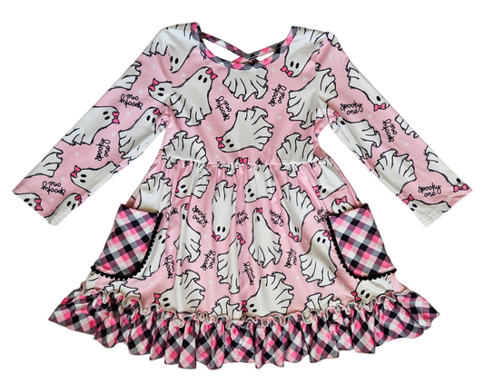 Spooky One Halloween Pink Twirl Dress with Pockets