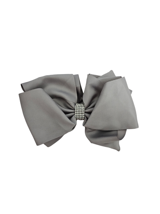 Light Grey Hair Bow with Bling