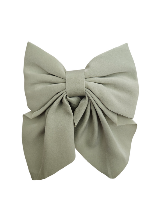 Satin Olive Bow with Tails