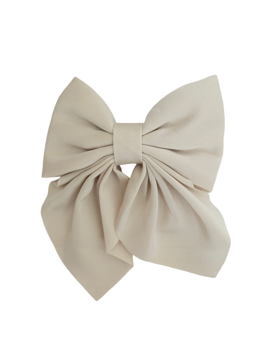 Satin Ivory Bow with Tails