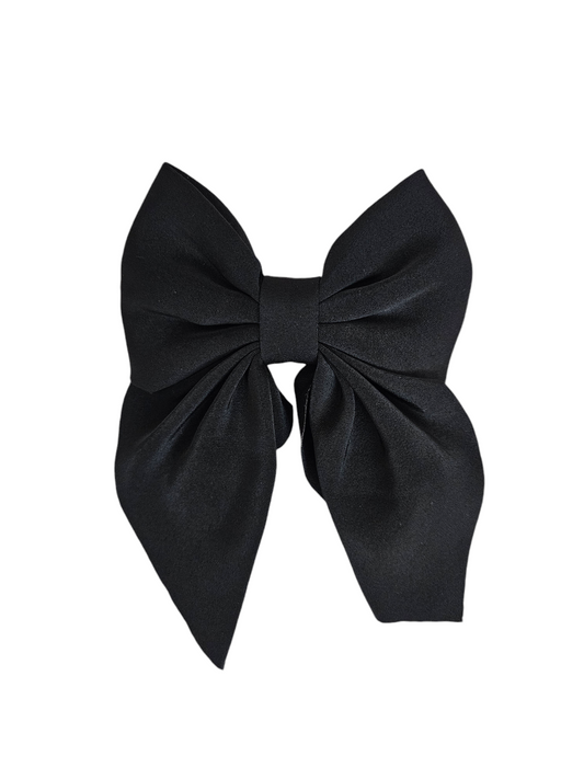 Satin Black Bow with Tails