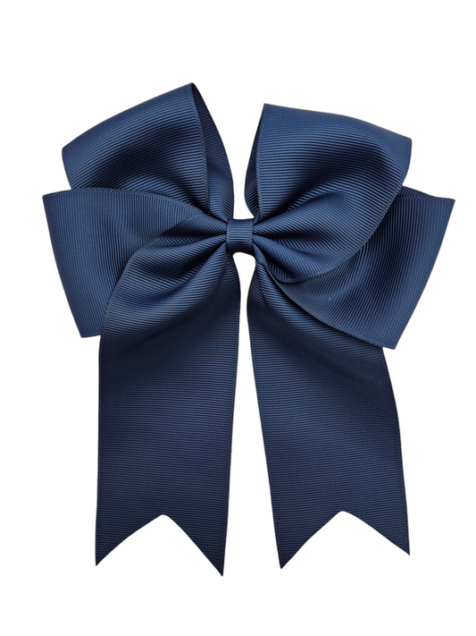 Navy Cheer Bow with Alligator Clip