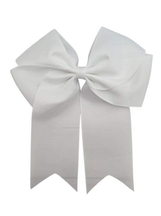 White Cheer Bow with Alligator Clip