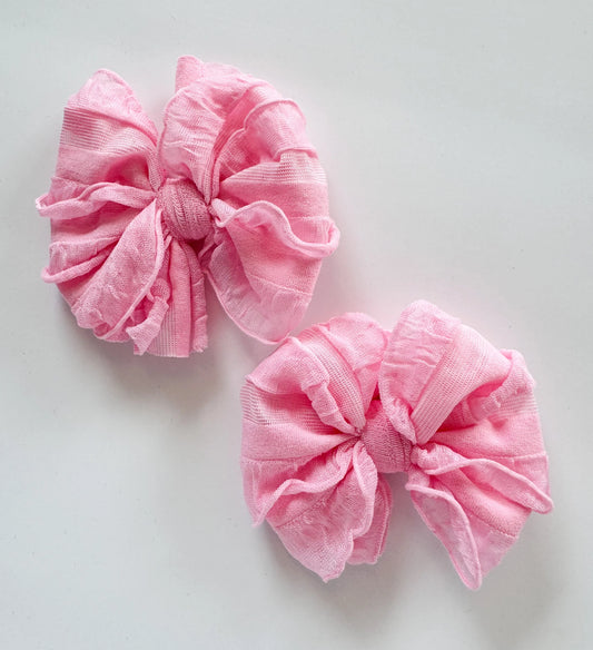 In Awe Couture Bubblegum Pink Ruffle Clip Set