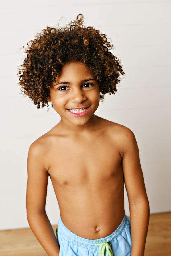 Swoon Kids Watercolor Cherries Block Swim Trunks