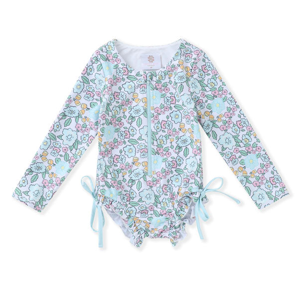 Swoon Kids Charleston Floral Long Sleeve 1 PC Swimsuit