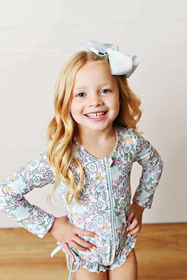 Swoon Kids Charleston Floral Long Sleeve 1 PC Swimsuit
