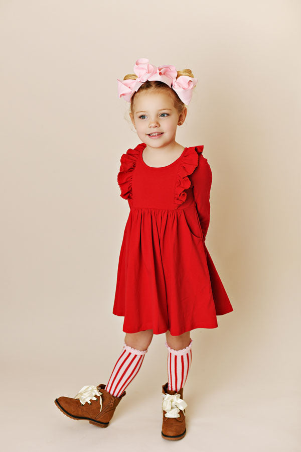 Swoon Baby Red Bella Knit Pocket Dress