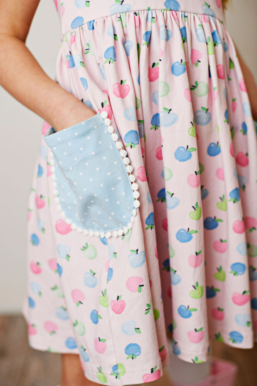 Swoon Baby Pastel Apple Pocket Dress