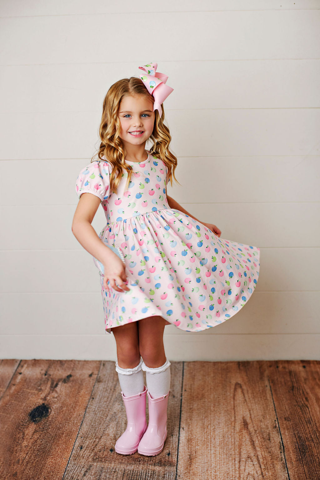 Swoon Baby Pastel Apple Pocket Dress