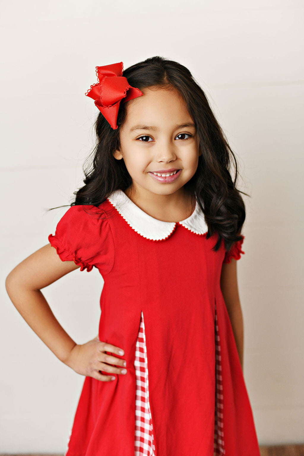 Swoon Baby Game Day Red Gingham Pleat Dress