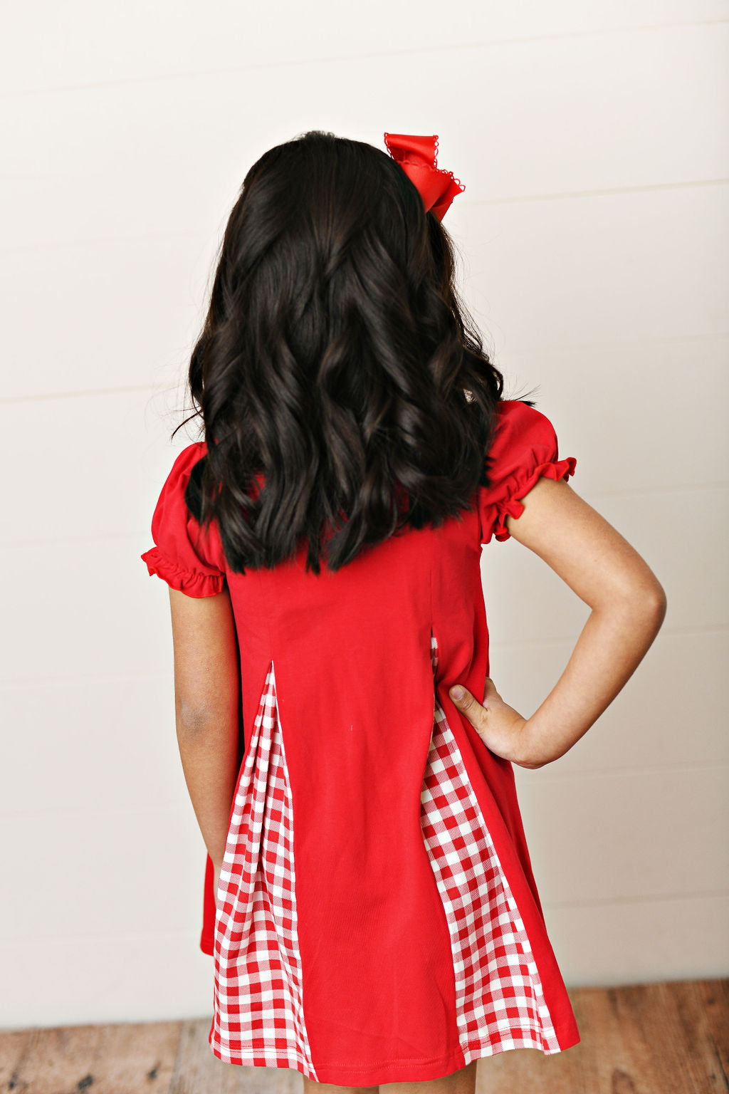 Swoon Baby Game Day Red Gingham Pleat Dress