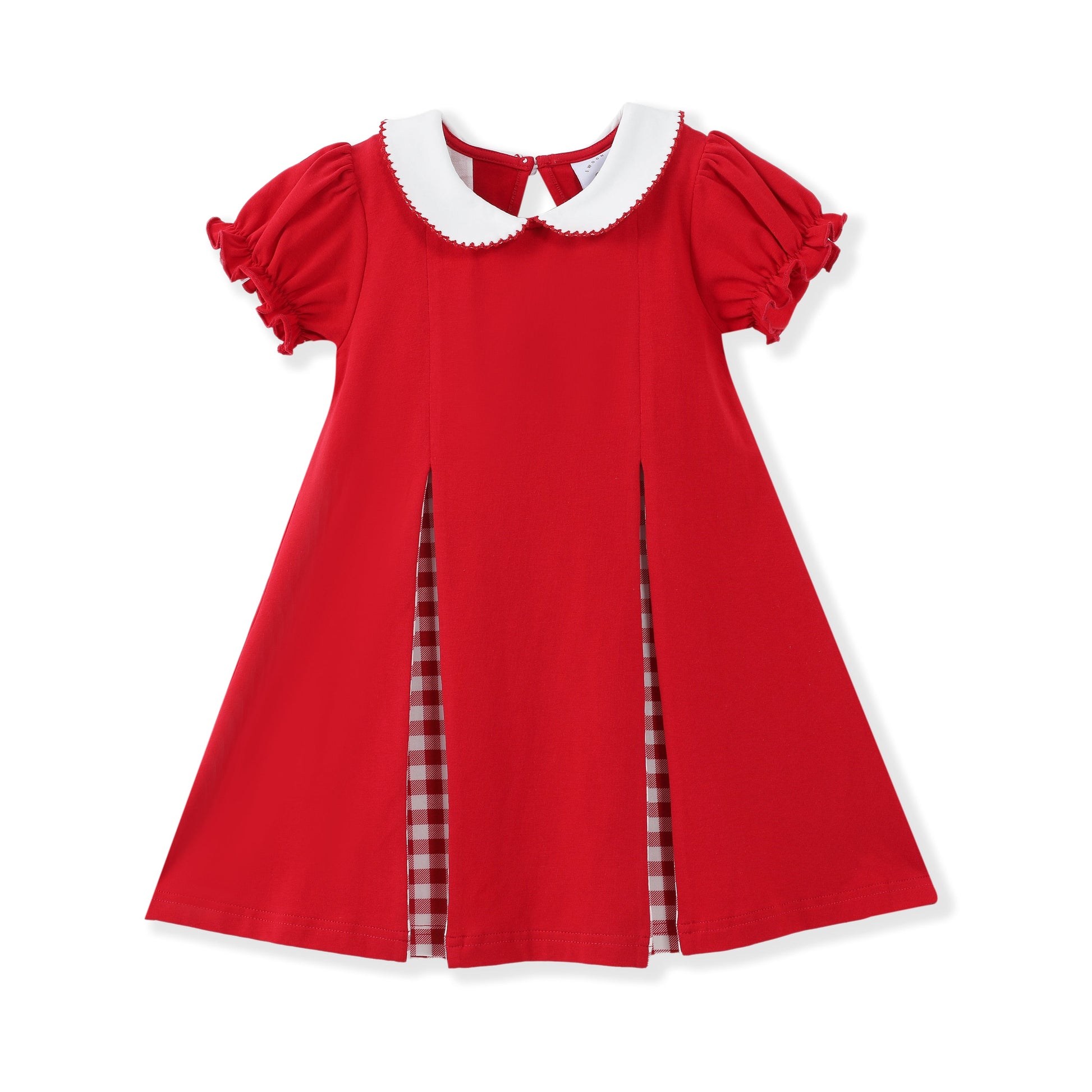 Swoon Baby Game Day Red Gingham Pleat Dress