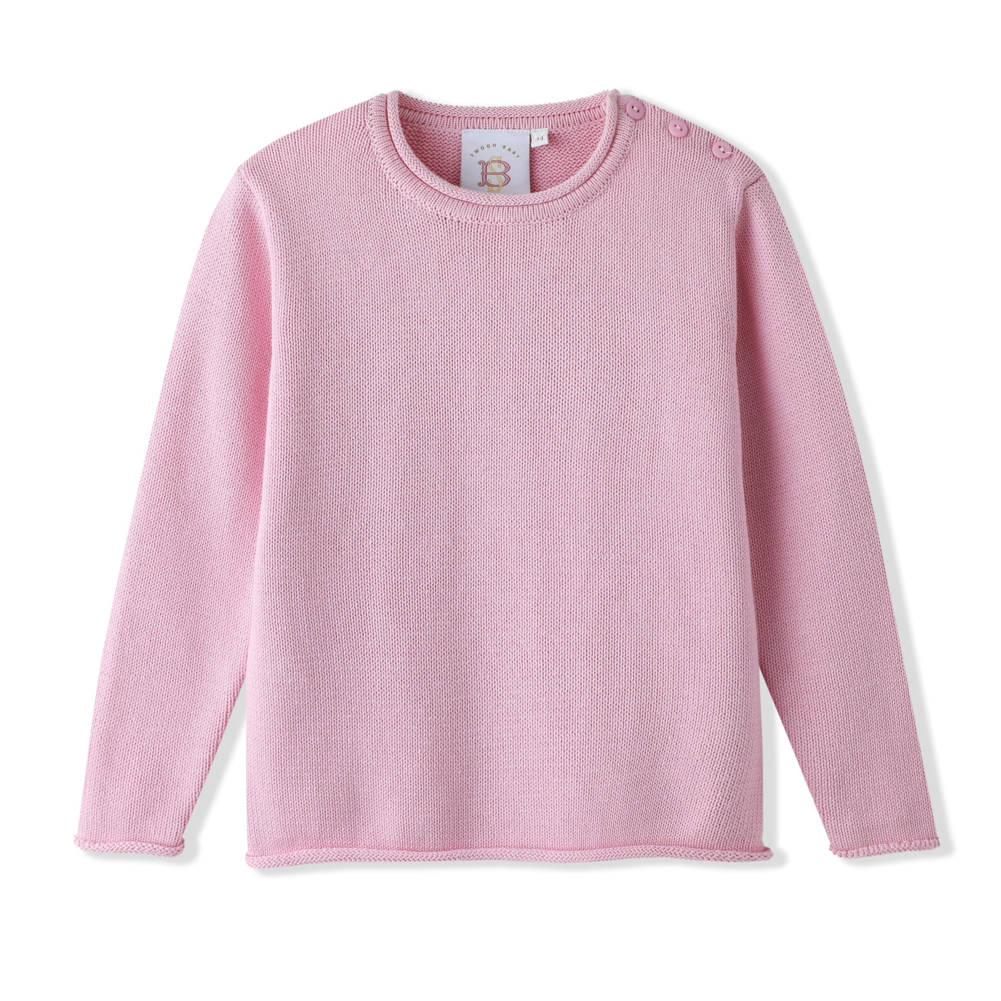 Swoon Baby Fall Holiday Rolled Neck Pink Sweater