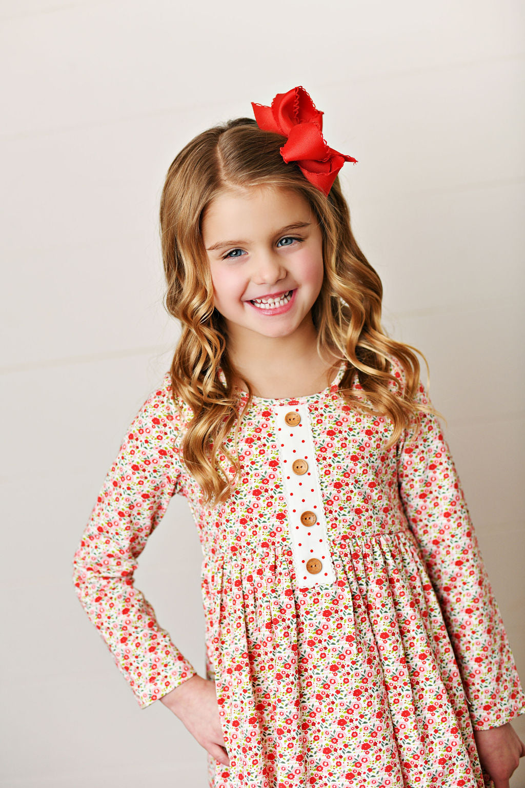 Swoon Baby Holiday Ditsy Petal Layered Dress