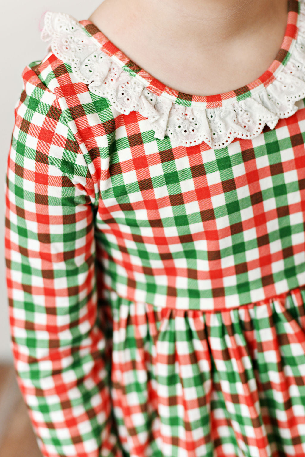 Swoon Baby Pine Holiday Gingham Twirl Dress