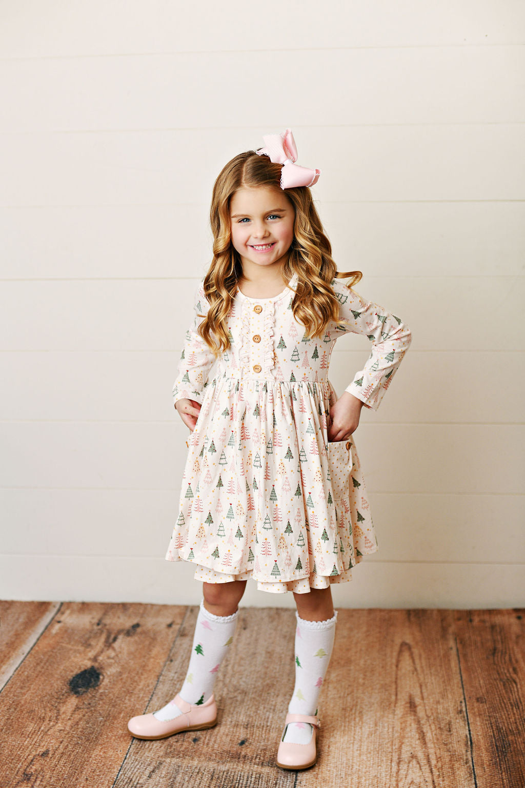 Swoon Baby Glitter Trees Pocket Dress