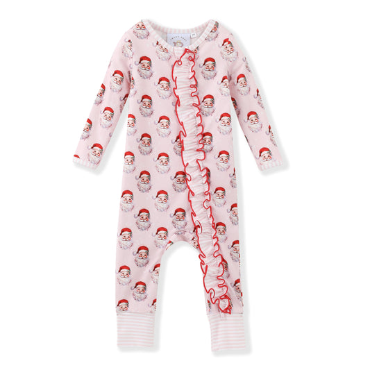 Swoon Baby Santa Baby Butterknit Pink Zip Up Layette