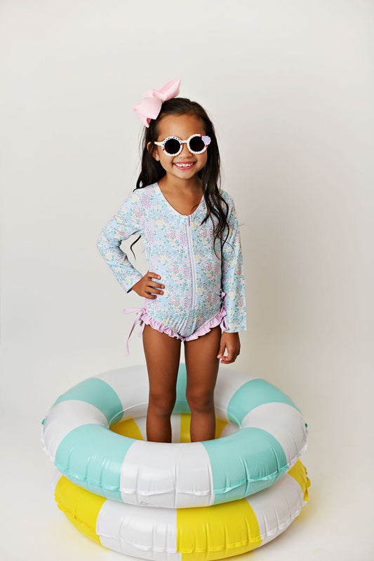 Swoon Baby Spring Ditsy Floral One Piece UPF 50 One Piece Rashguard