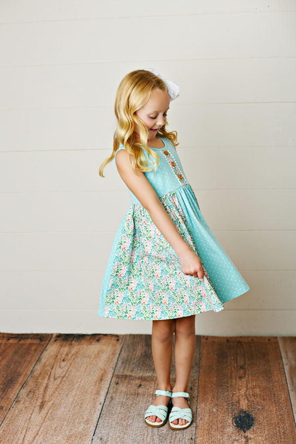 Swoon Baby Sea Breeze Bloom Bliss Tier Dress