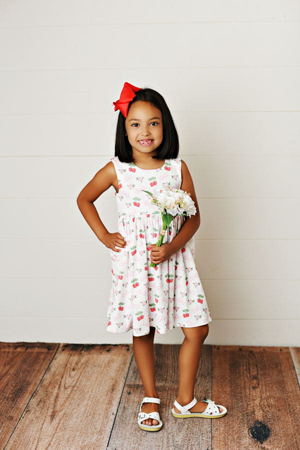 Swoon Baby Bows 'Berries Ribbed Pocket Dress