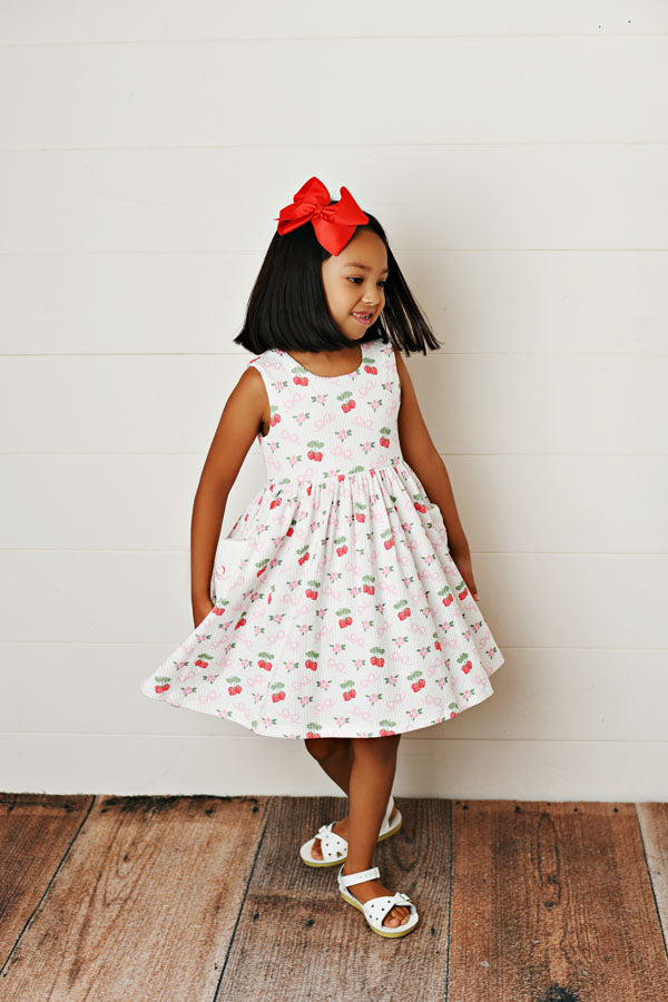 Swoon Baby Bows 'Berries Ribbed Pocket Dress