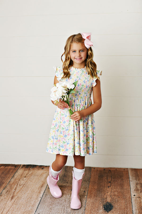 Swoon Baby Bow-tiful Smock Dress