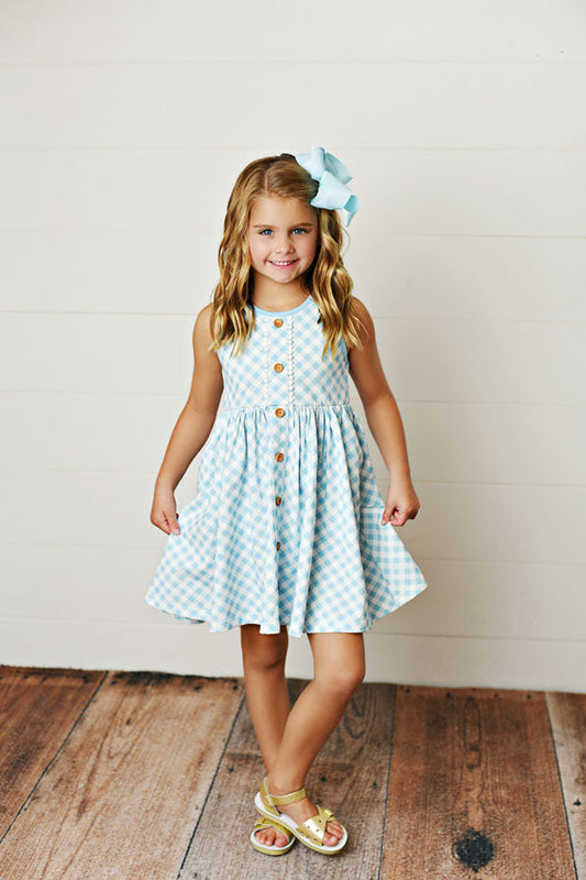 Swoon Baby Citrus Bloom Gingham Prim Dress