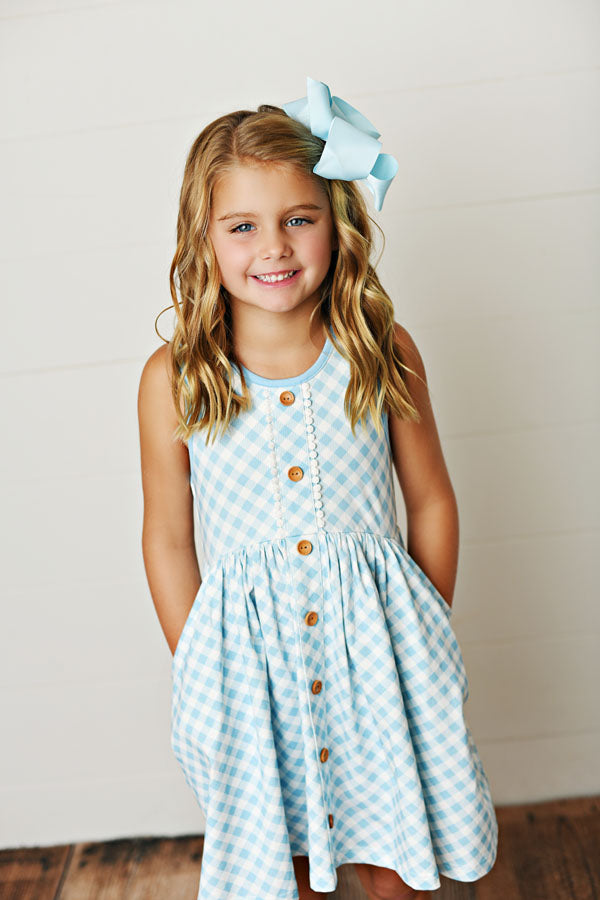 Swoon Baby Citrus Bloom Gingham Prim Dress