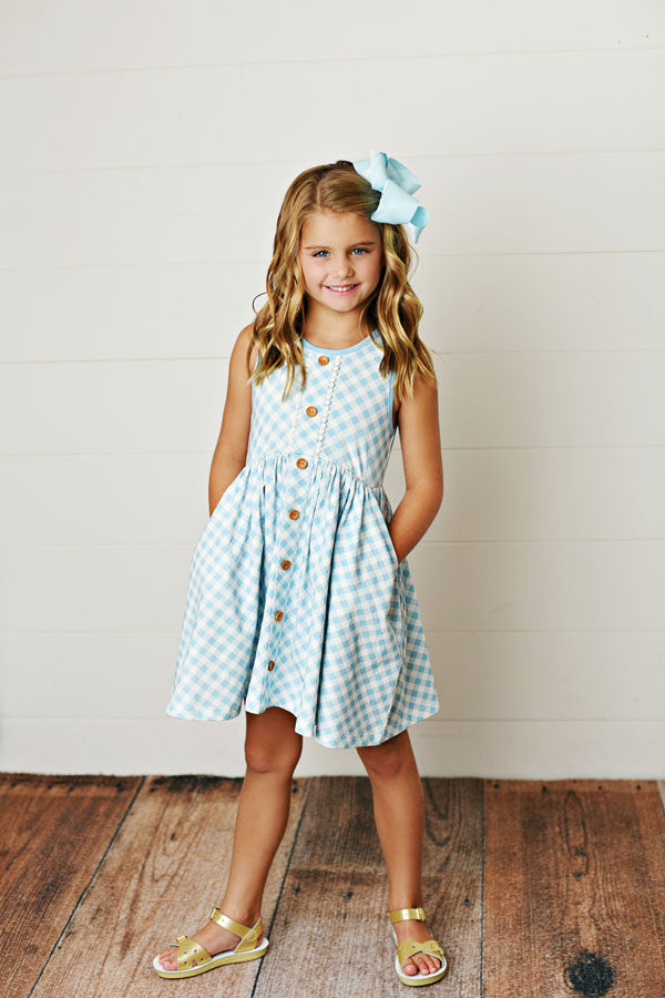 Swoon Baby Citrus Bloom Gingham Prim Dress