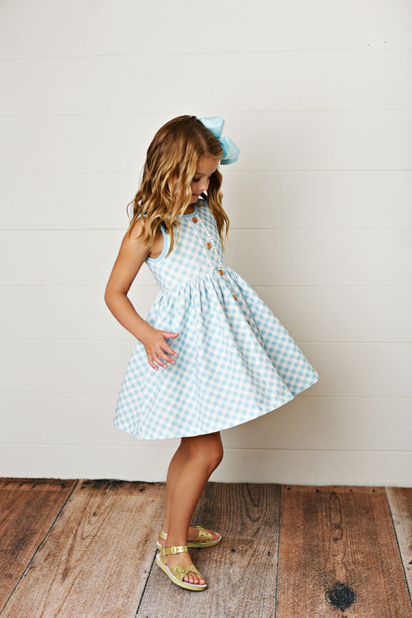 Swoon Baby Citrus Bloom Gingham Prim Dress