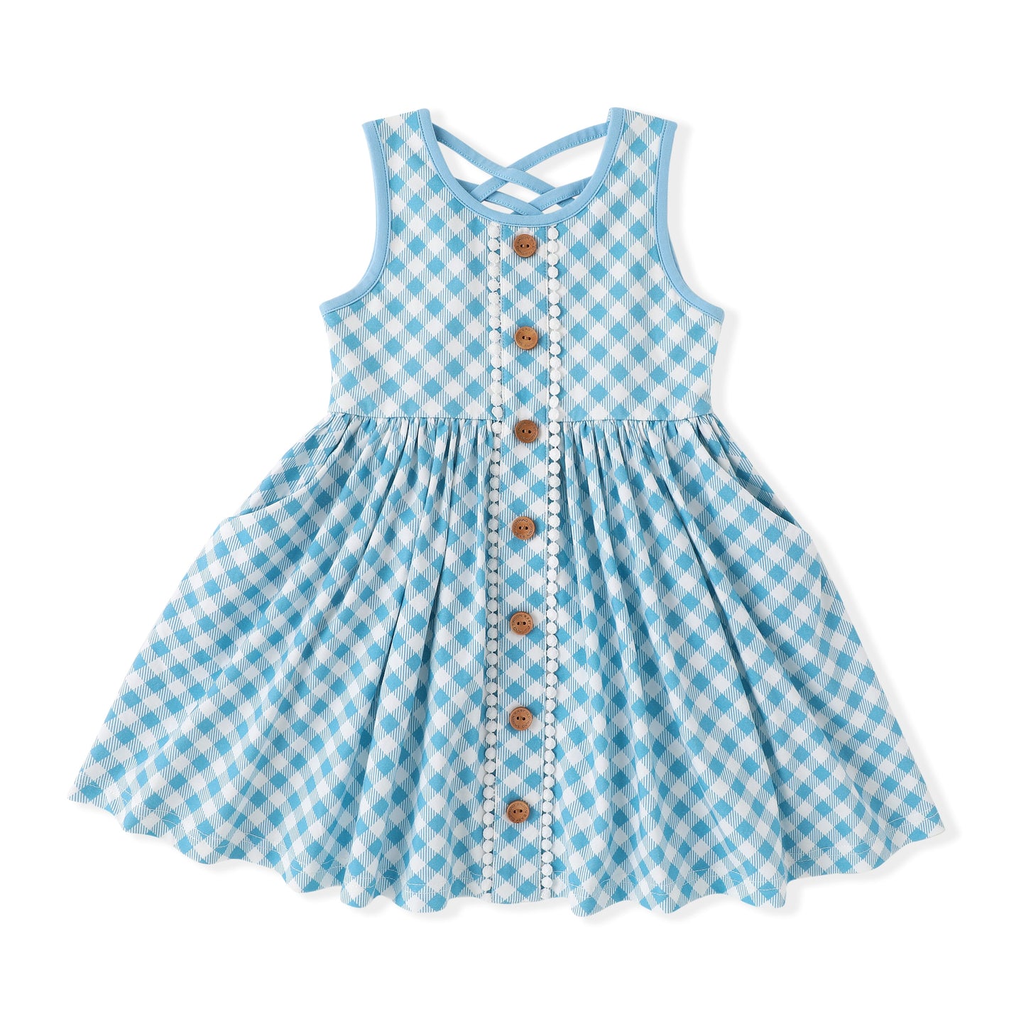 Swoon Baby Citrus Bloom Gingham Prim Dress