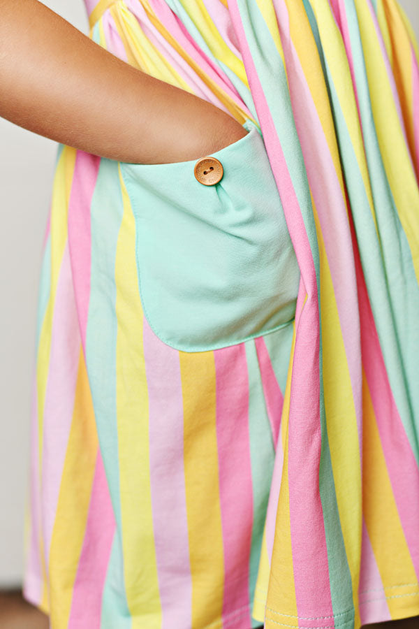 Swoon Baby Rainbows Stripes Pocket Dress Style SBS2570