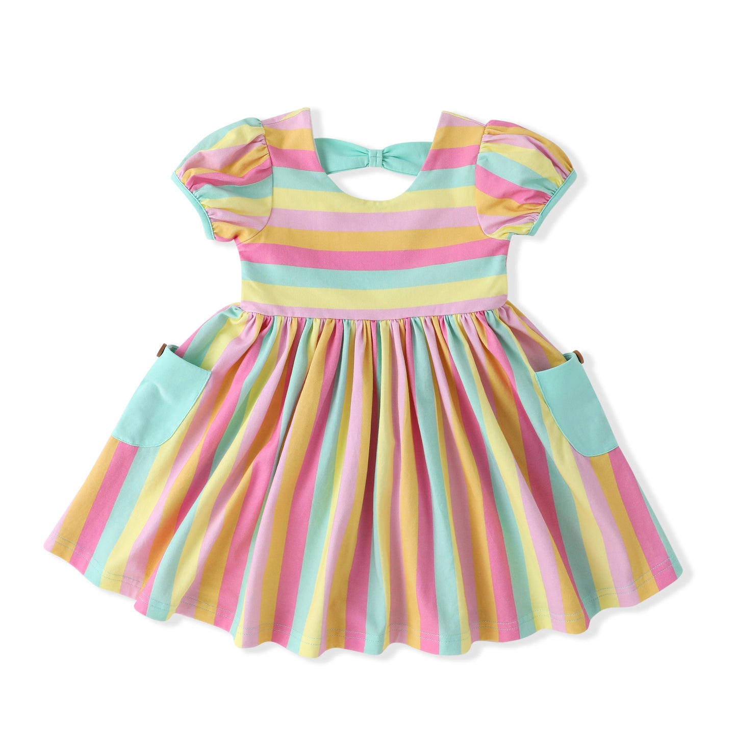 Swoon Baby Rainbows Stripes Pocket Dress Style SBS2570